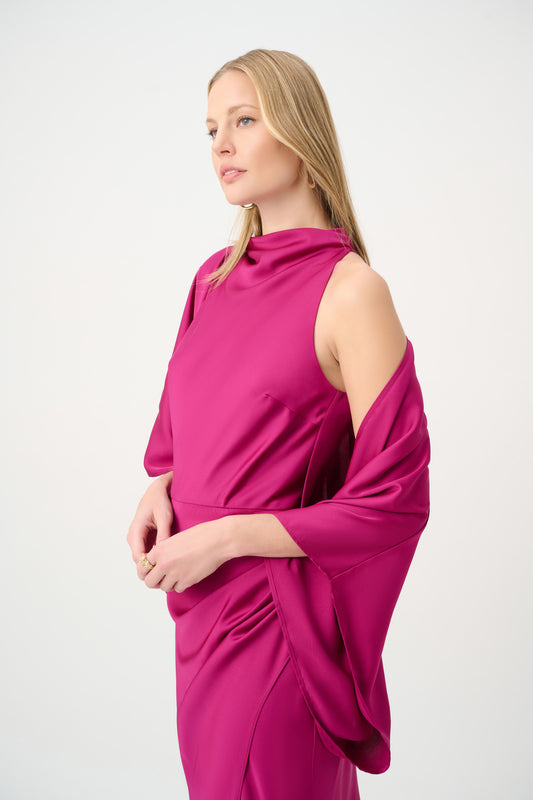 Joseph Ribkoff Satin Cover-Up Deep Magenta