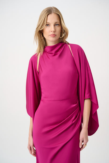 Joseph Ribkoff Satin Cover-Up Deep Magenta