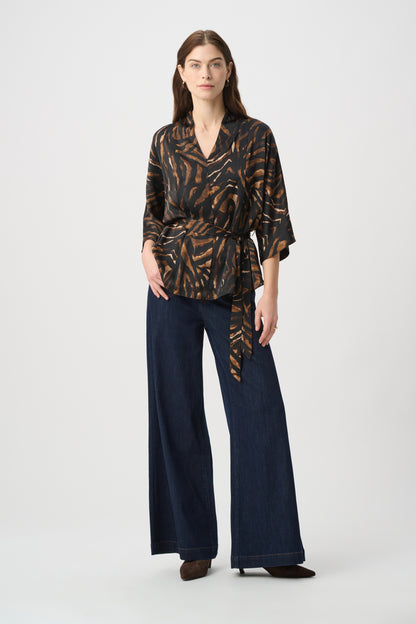 Joseph Ribkoff Palazzo Jeans Dark Denim Blue
