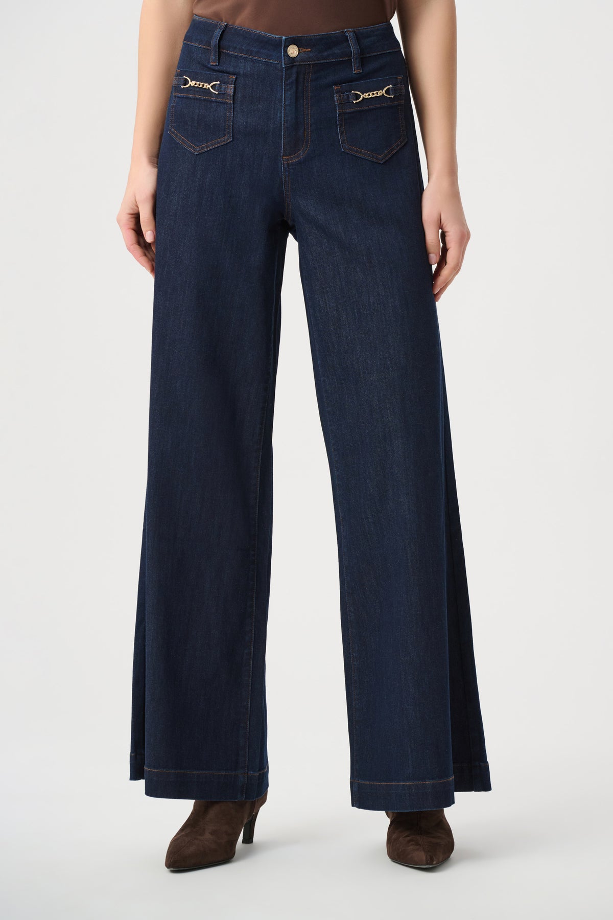 Joseph Ribkoff Palazzo Jeans Dark Denim Blue