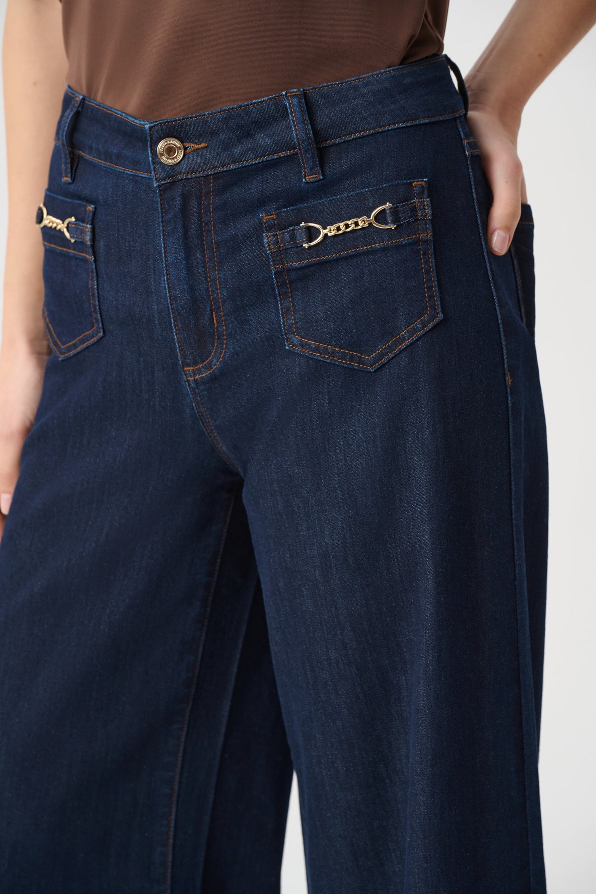 Joseph Ribkoff Palazzo Jeans Dark Denim Blue