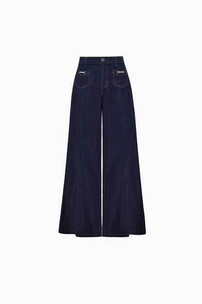 Joseph Ribkoff Palazzo Jeans Dark Denim Blue