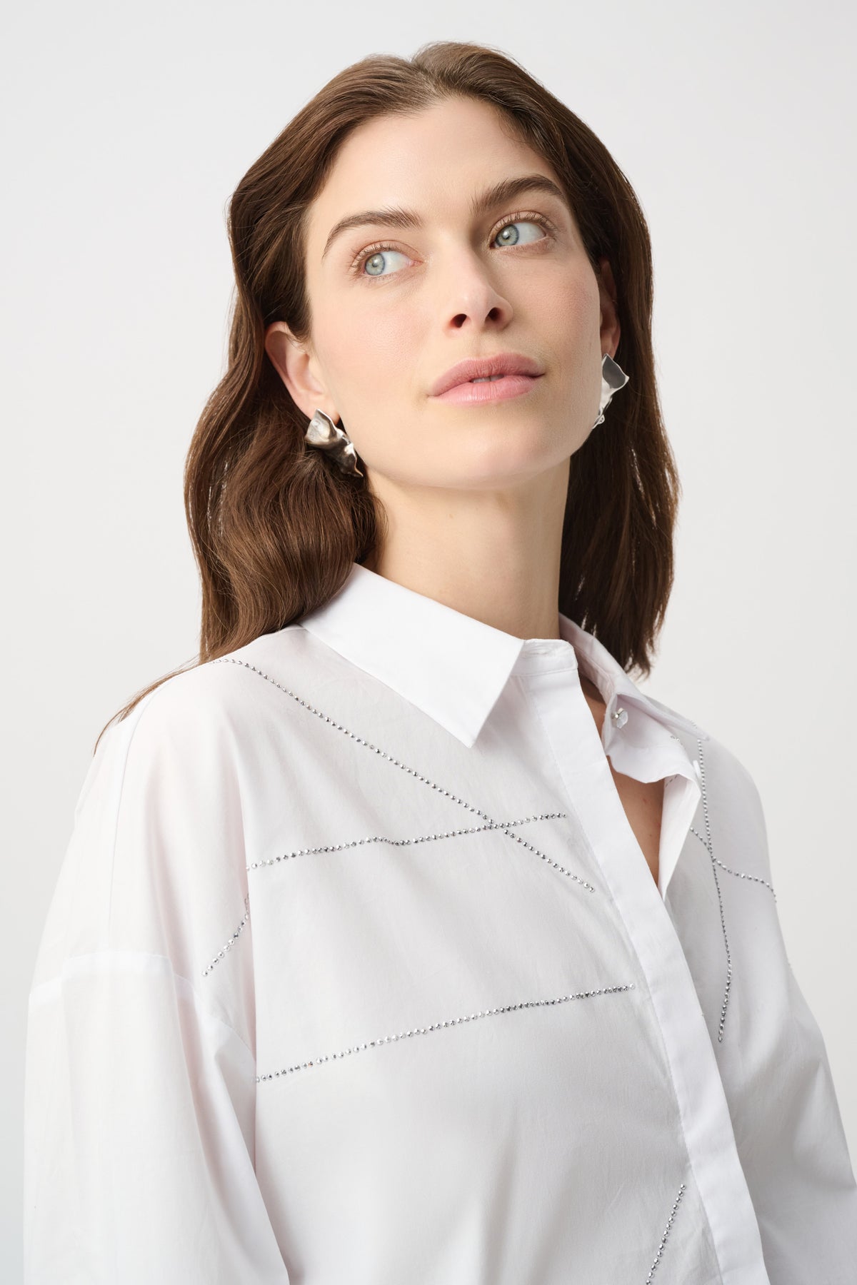 Joseph Ribkoff Rhinestone Shirt White