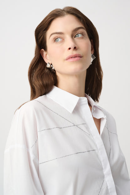 Joseph Ribkoff Rhinestone Shirt White