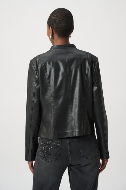 Joseph Ribkoff Embellished Foiled Suede Jacket Black