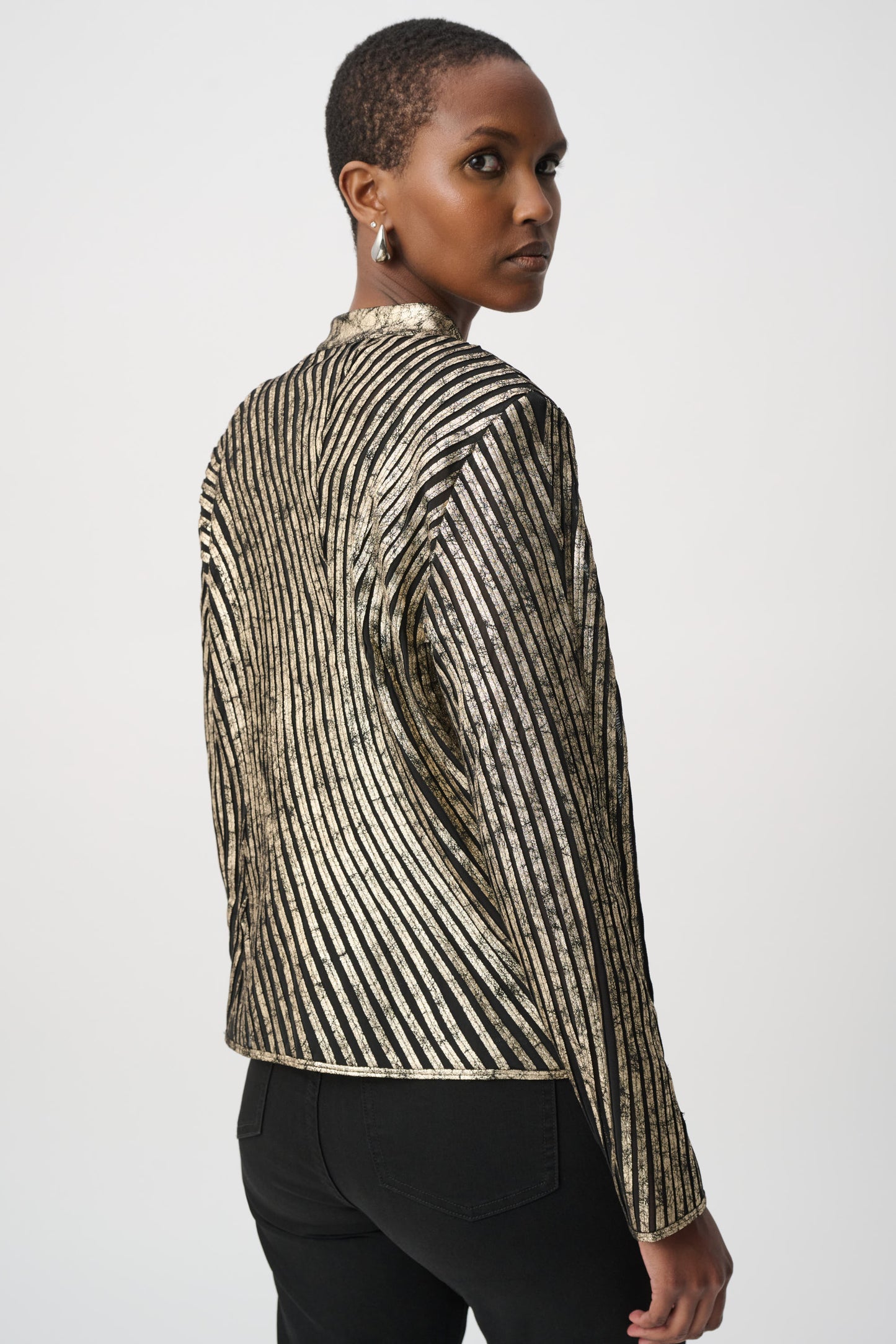Joseph Ribkoff Metallic Soutache Fitted Jacket Black/Gold