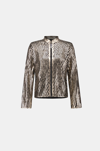 Joseph Ribkoff Metallic Soutache Fitted Jacket Black/Gold