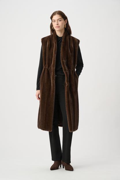 Joseph Ribkoff  Faux Fur Vest Brown