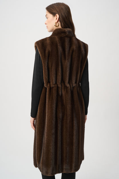 Joseph Ribkoff  Faux Fur Vest Brown