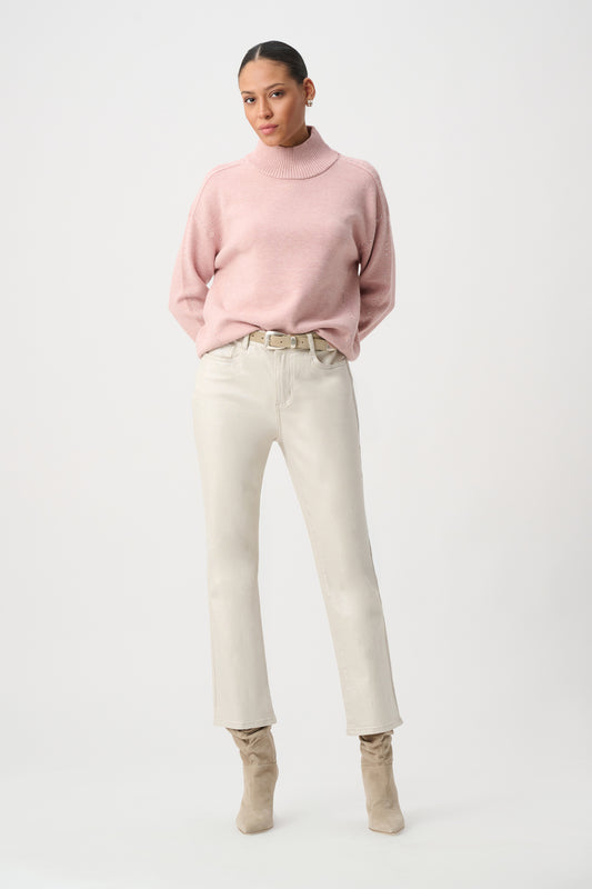 Joseph Ribkoff Straight Leg Metallic Jeans Champagne