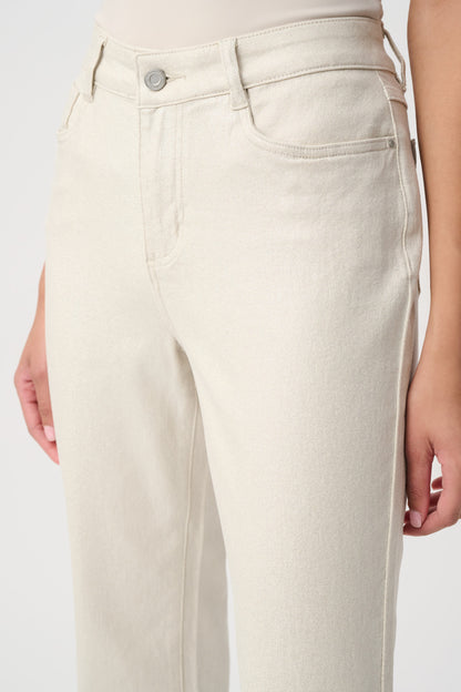 Joseph Ribkoff Straight Leg Metallic Jeans Champagne
