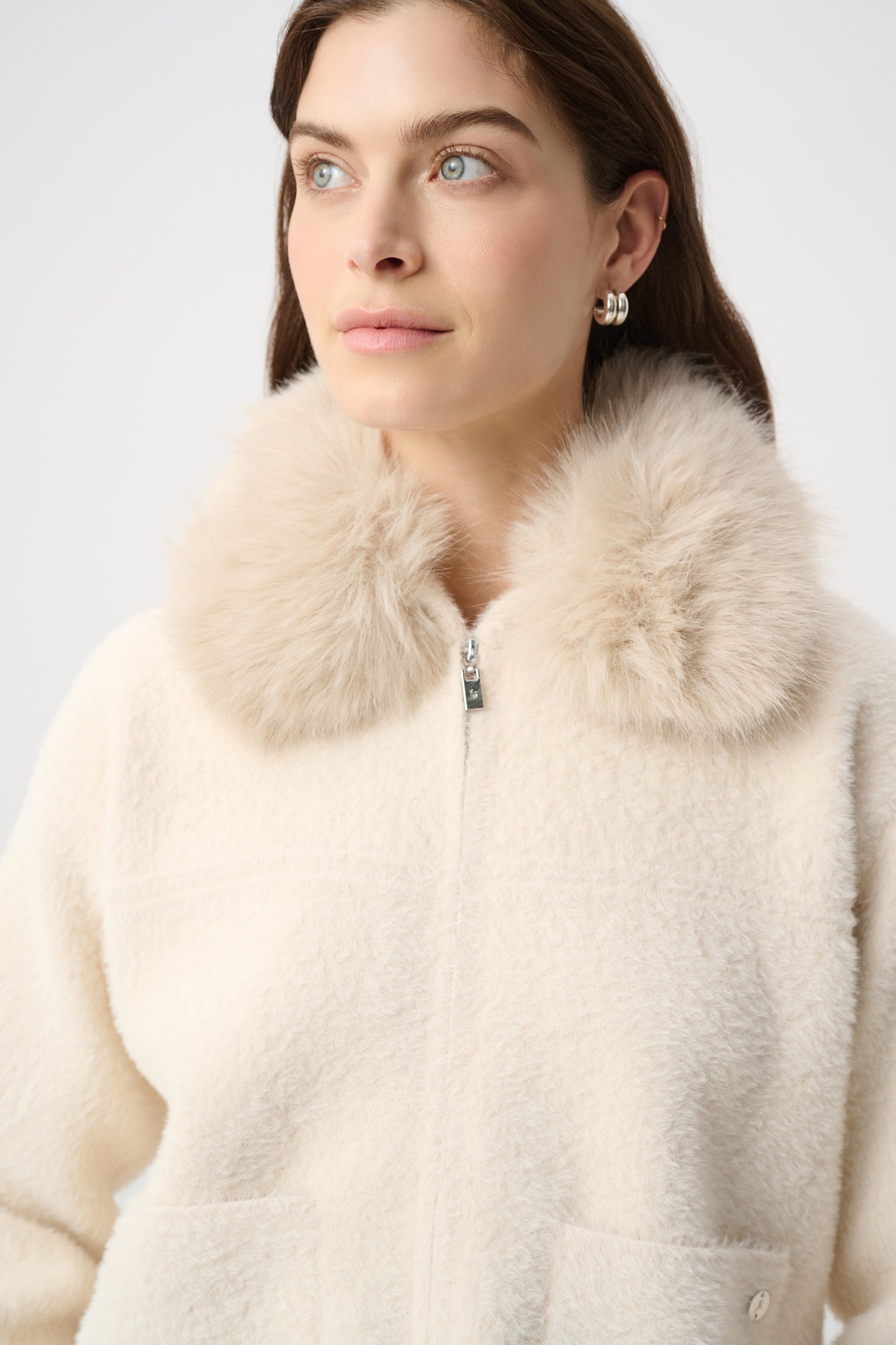 Joseph Ribkoff Detachable Collar Jacket Birch