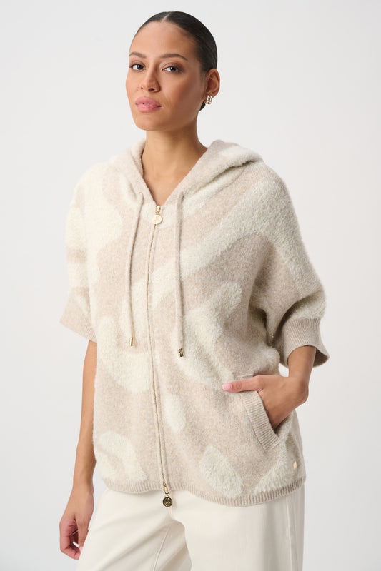 Joseph Ribkoff Hooded Sweater Oatmeal Gold