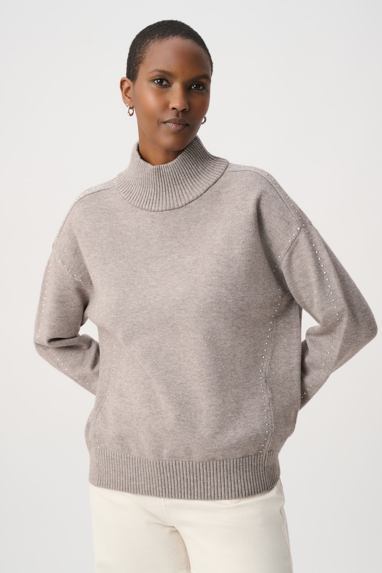 Joseph Ribkoff Embellished Sweater Taupe Melange