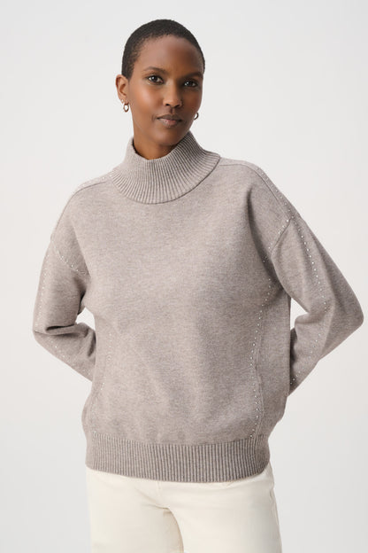 Joseph Ribkoff Embellished Sweater Taupe Melange
