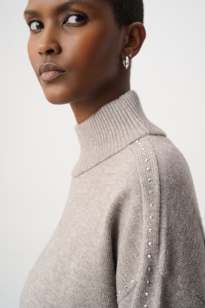 Joseph Ribkoff Embellished Sweater Taupe Melange