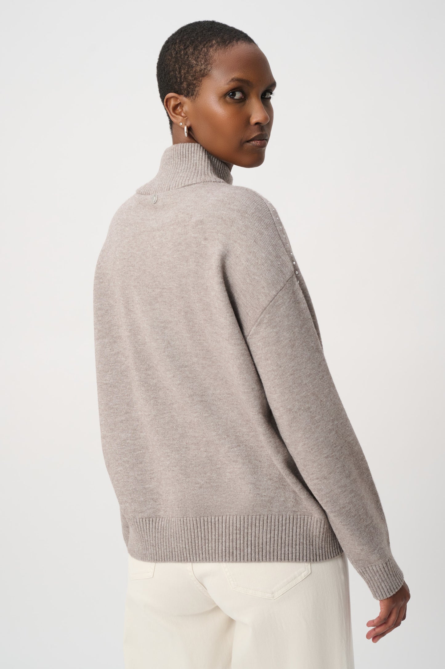 Joseph Ribkoff Embellished Sweater Taupe Melange