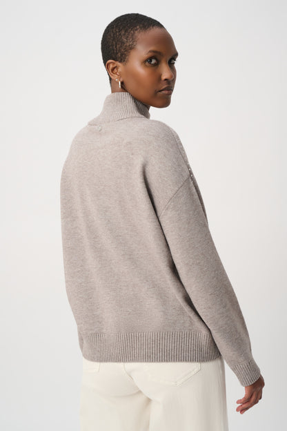 Joseph Ribkoff Embellished Sweater Taupe Melange