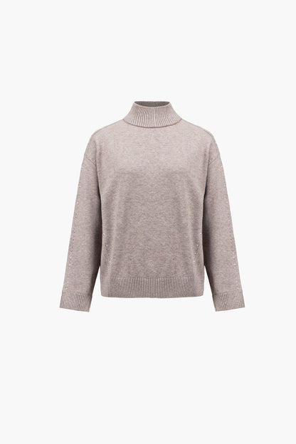 Joseph Ribkoff Embellished Sweater Taupe Melange