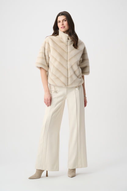 Joseph Ribkoff Chevron Print Jacket Beige/Almond
