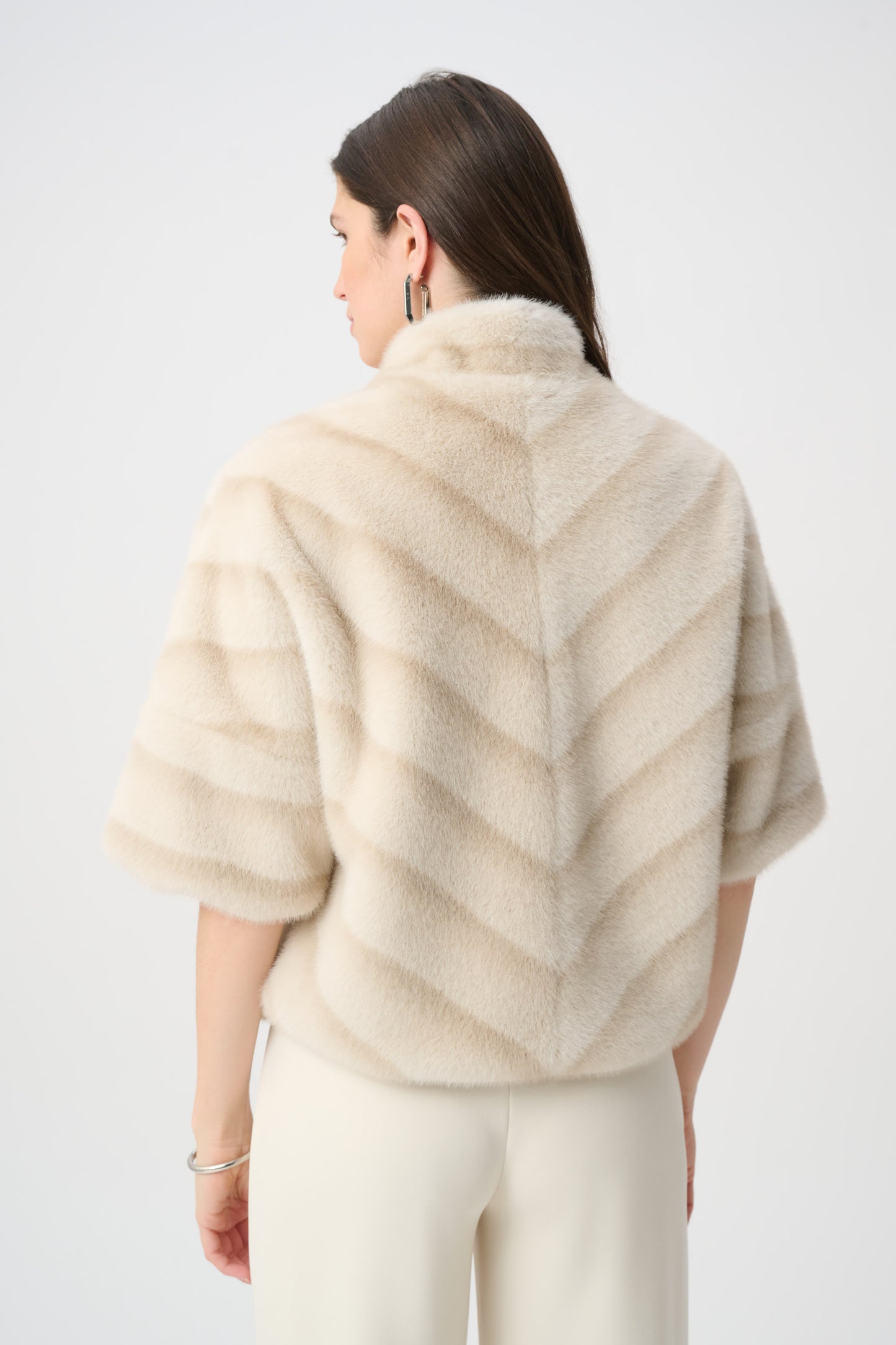 Joseph Ribkoff Chevron Print Jacket Beige/Almond