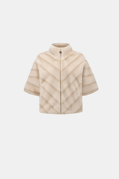 Joseph Ribkoff Chevron Print Jacket Beige/Almond