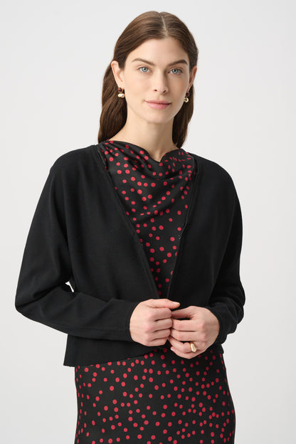 Joseph Ribkoff Removable Faux Fur Collar Cover‑Up Black