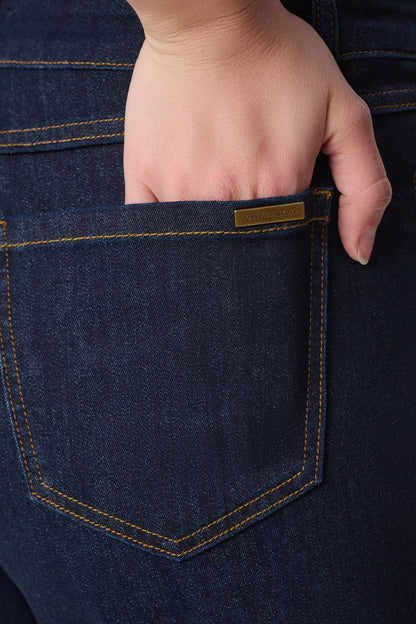 Joseph Ribkoff Patch Pocket Flare Jeans Dark Denim