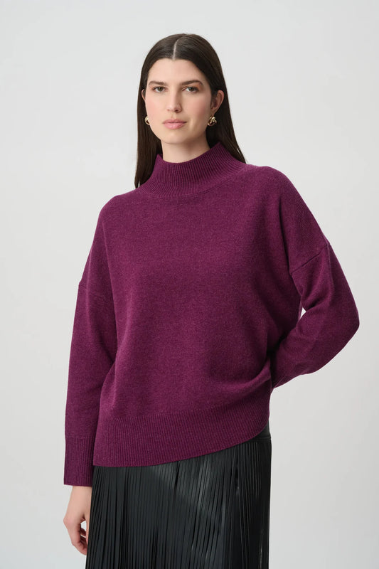 Joseph Ribkoff Mock-Neck Sweater Elderberry