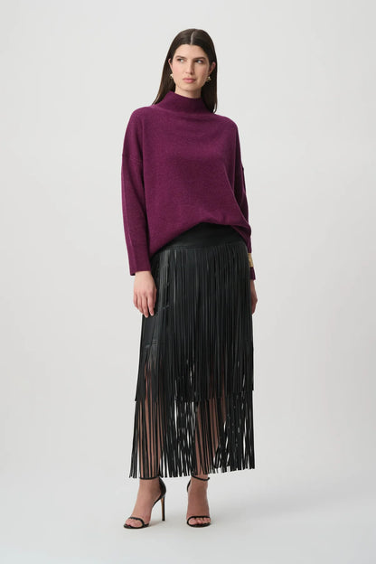 Joseph Ribkoff Mock-Neck Sweater Elderberry