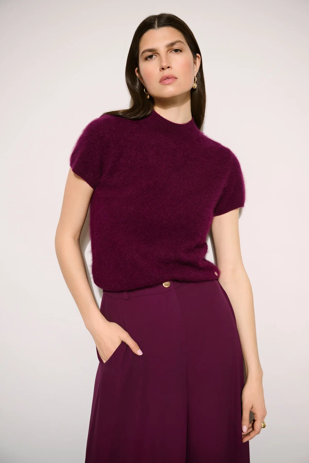 Joseph Ribkoff Brushed Wool Sweater Elderberry