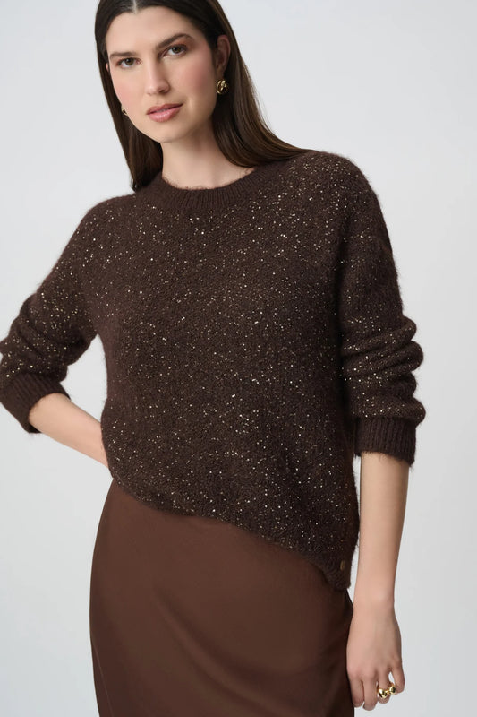 Joseph Ribkoff Sequin Sweater Mahogany