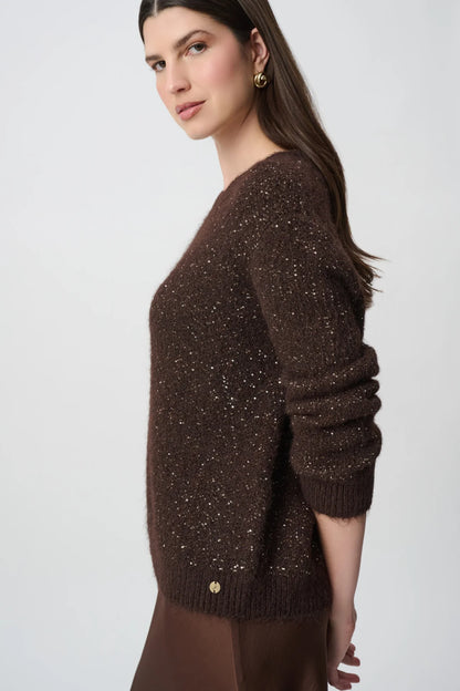 Joseph Ribkoff Sequin Sweater Mahogany