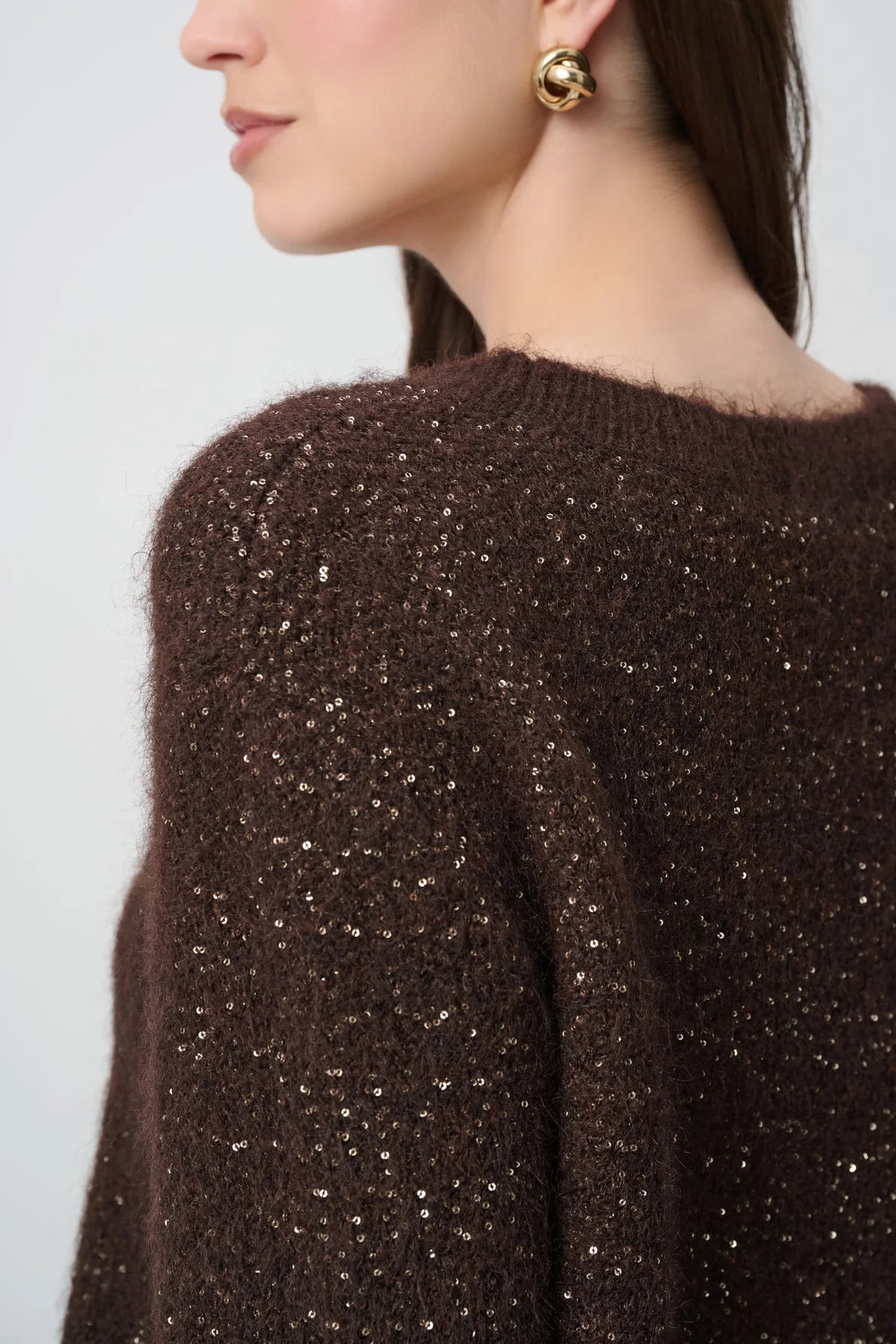 Joseph Ribkoff Sequin Sweater Mahogany