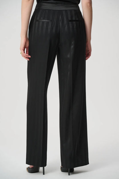 Joseph Ribkoff Self Stripe Wide Leg Trousers Black