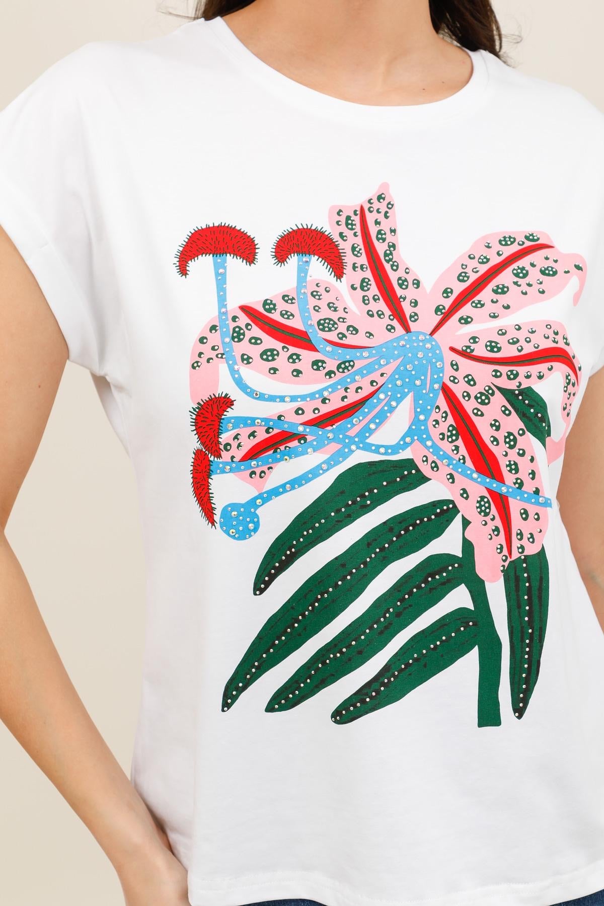 Amelia White Flower T-Shirt