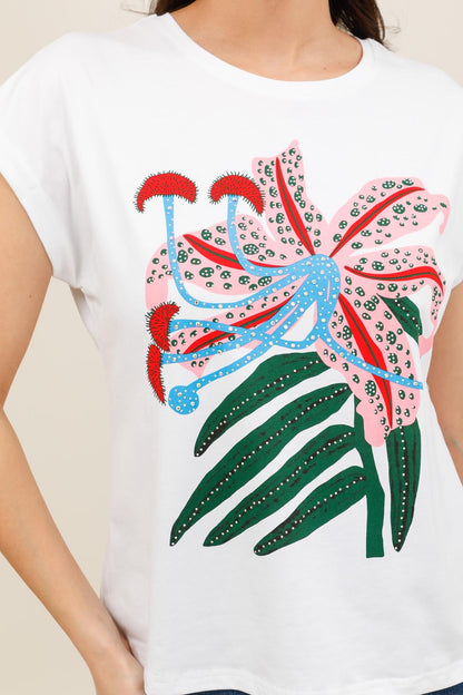 Amelia White Flower T-Shirt