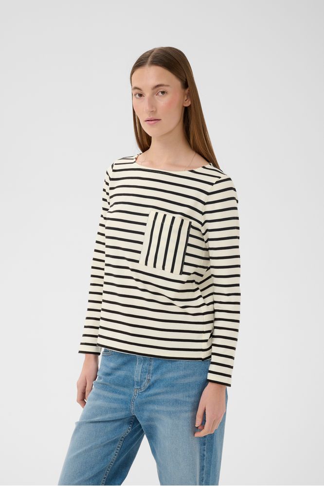 InWear DellaIW T-shirt Whisper White / Black Stripe