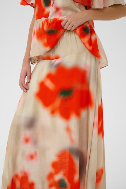 InWear ReaganIW Skirt Large Blurred Poppies