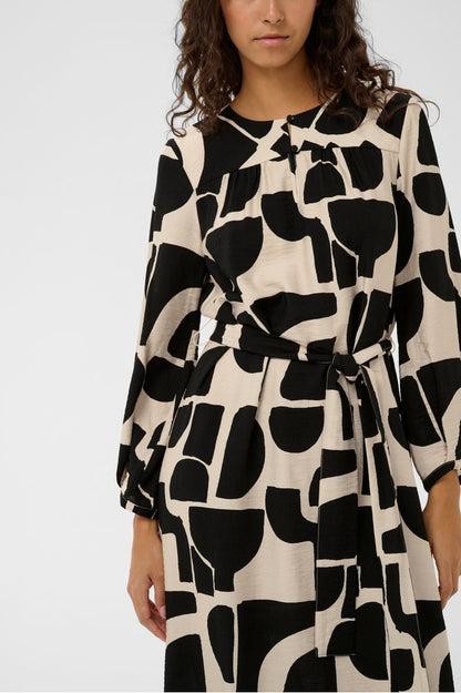 InWear LynnIW Belted Dress Black Soft Blocks
