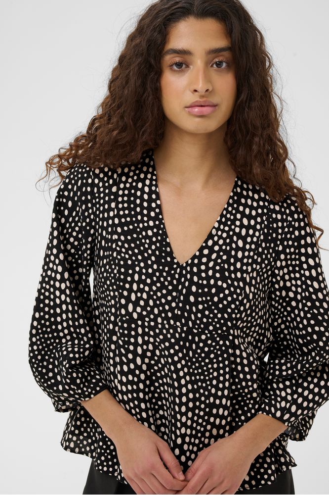 InWear Liberty V-Neck Blouse Black Dot