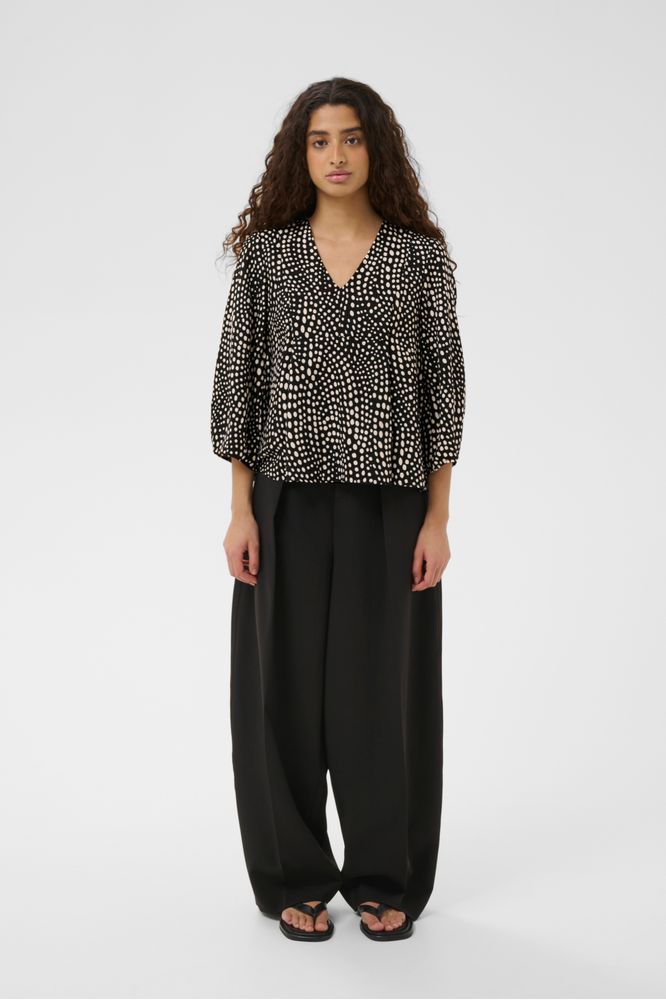 InWear Liberty V-Neck Blouse Black Dot