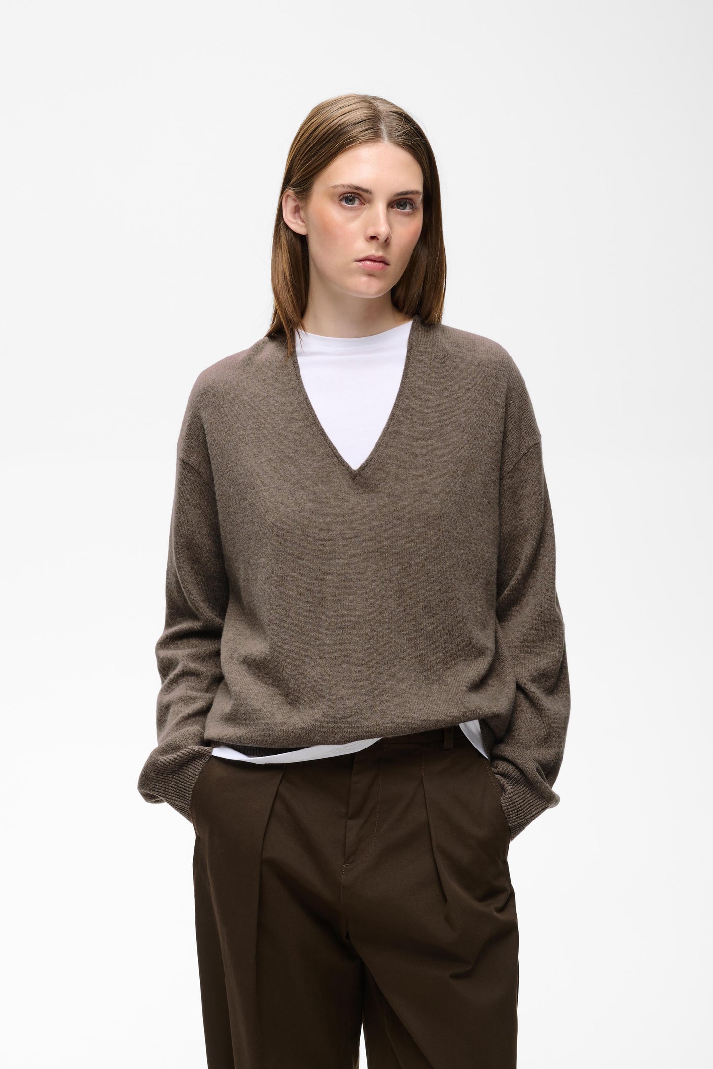 Inwear Tally Monika V-Neck Pullover Chocolate Brown