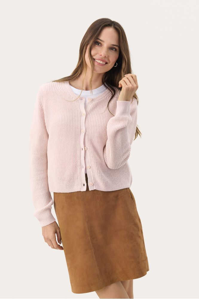 Part Two GigiaPW Cardigan Mauve Chalk