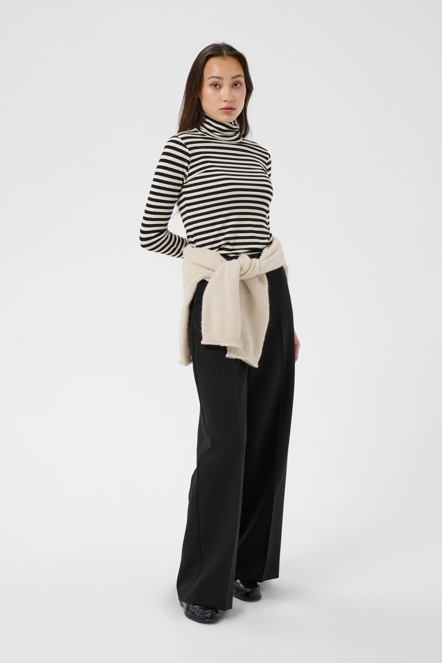 Part Two Efinas Top Black Stripe