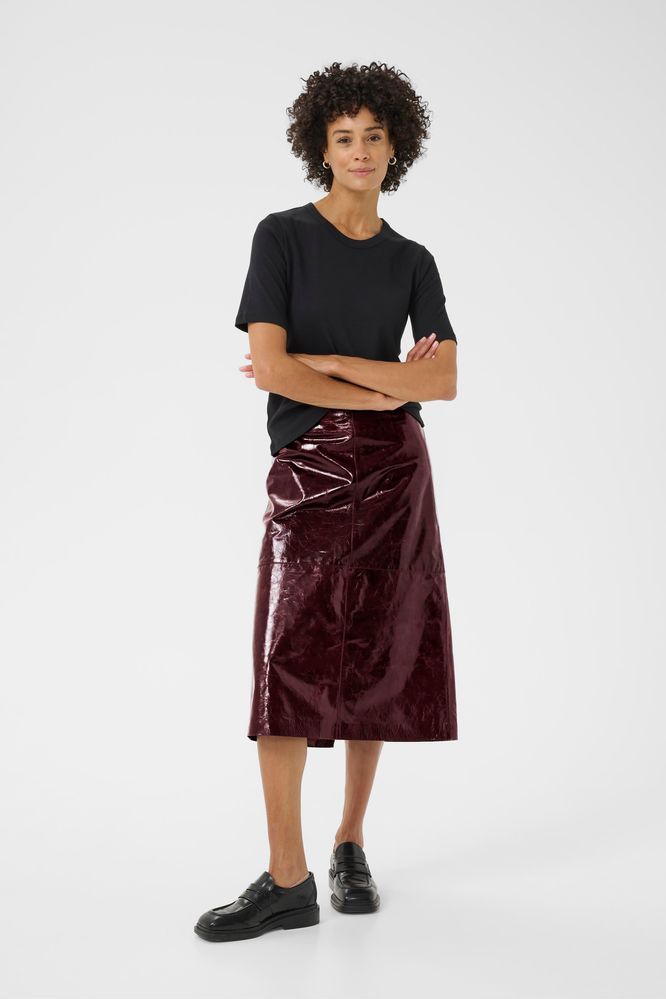 Part Two Leather Port Sinja Skirt