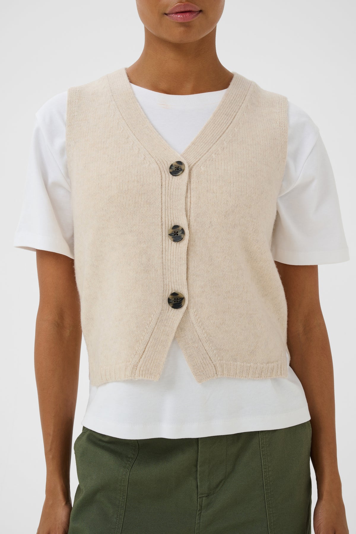 Part Two Sylva Waistcoat Oatmeal Melange