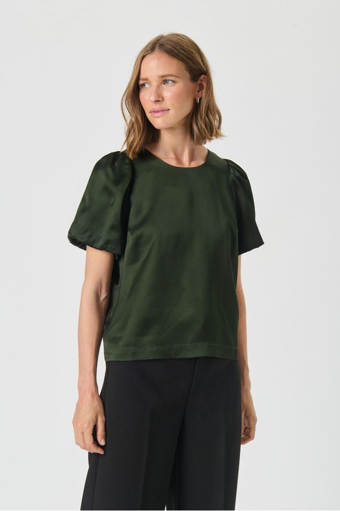 Part Two Forest Green Uria Blouse