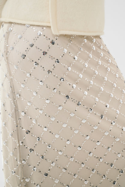 Part Two Vivika Skirt Grey Metallic