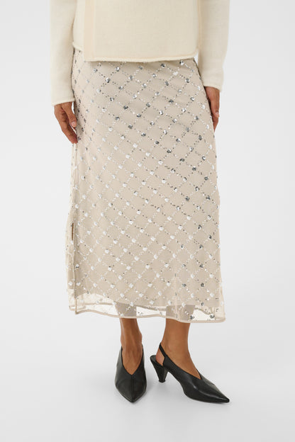 Part Two Vivika Skirt Grey Metallic
